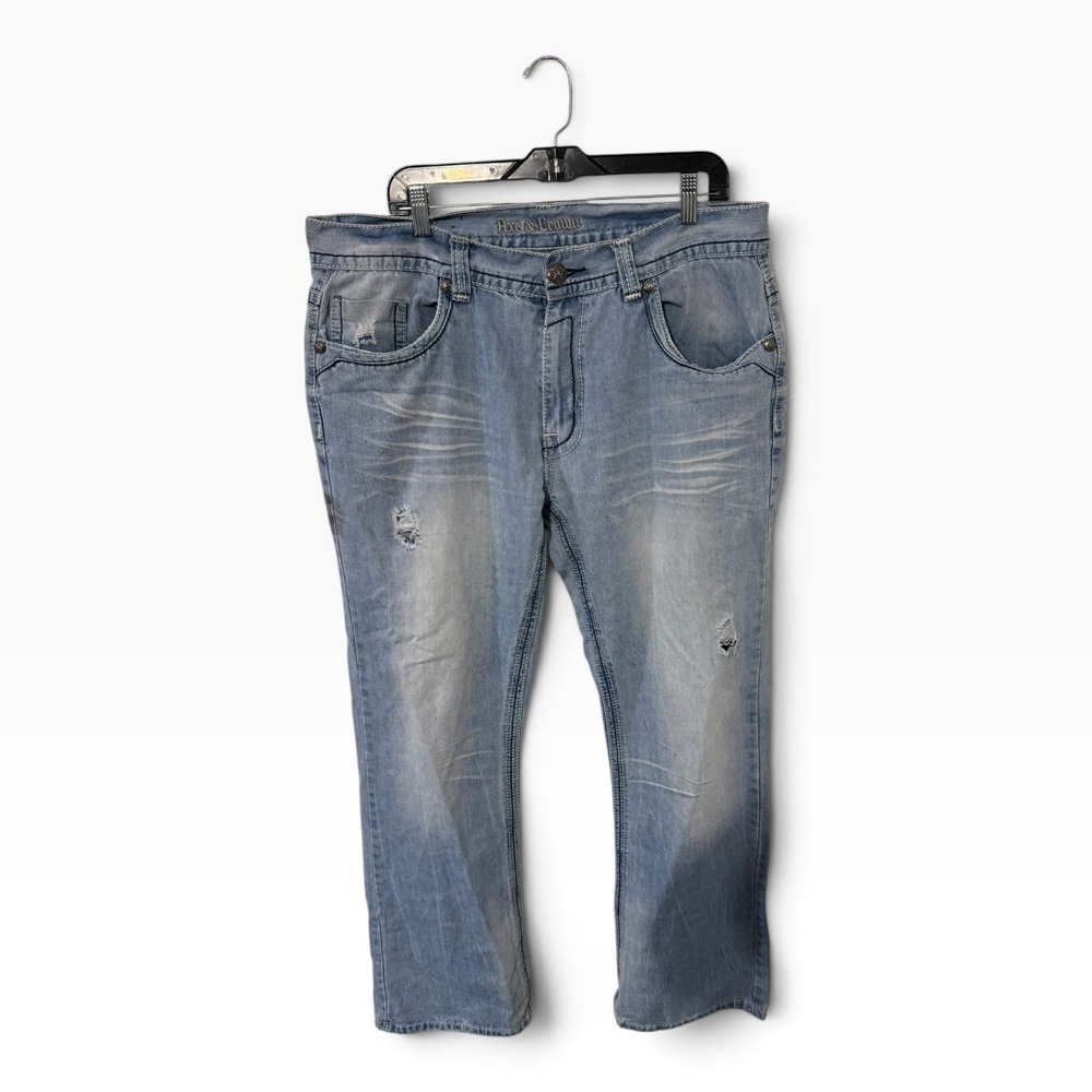 Axe & Crown Donkey Kong Bootcut Distressed Jeans Light Wash Mens 38x32 AC41006